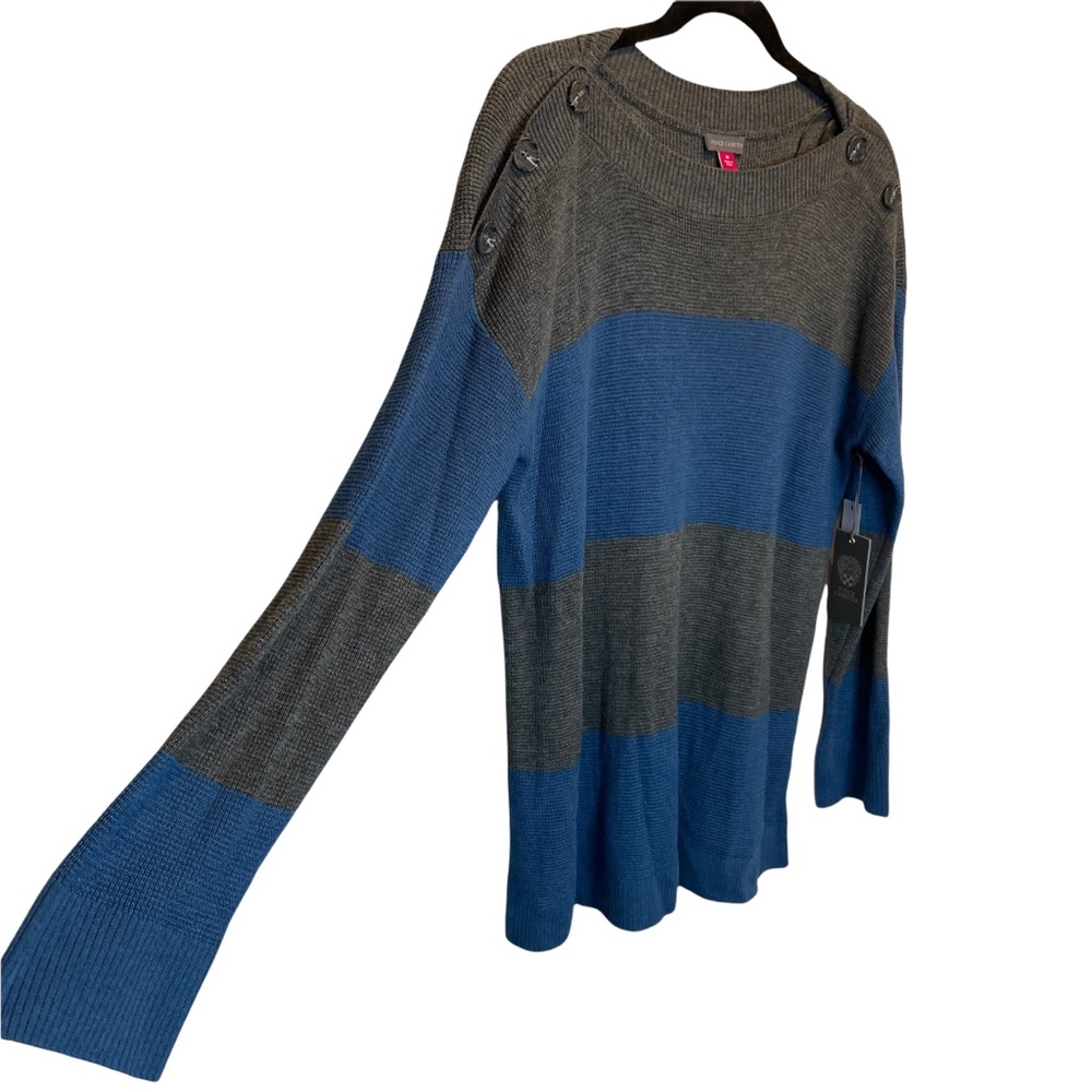 Vince Camuto Button Shoulder Color Block Sweater … - image 3